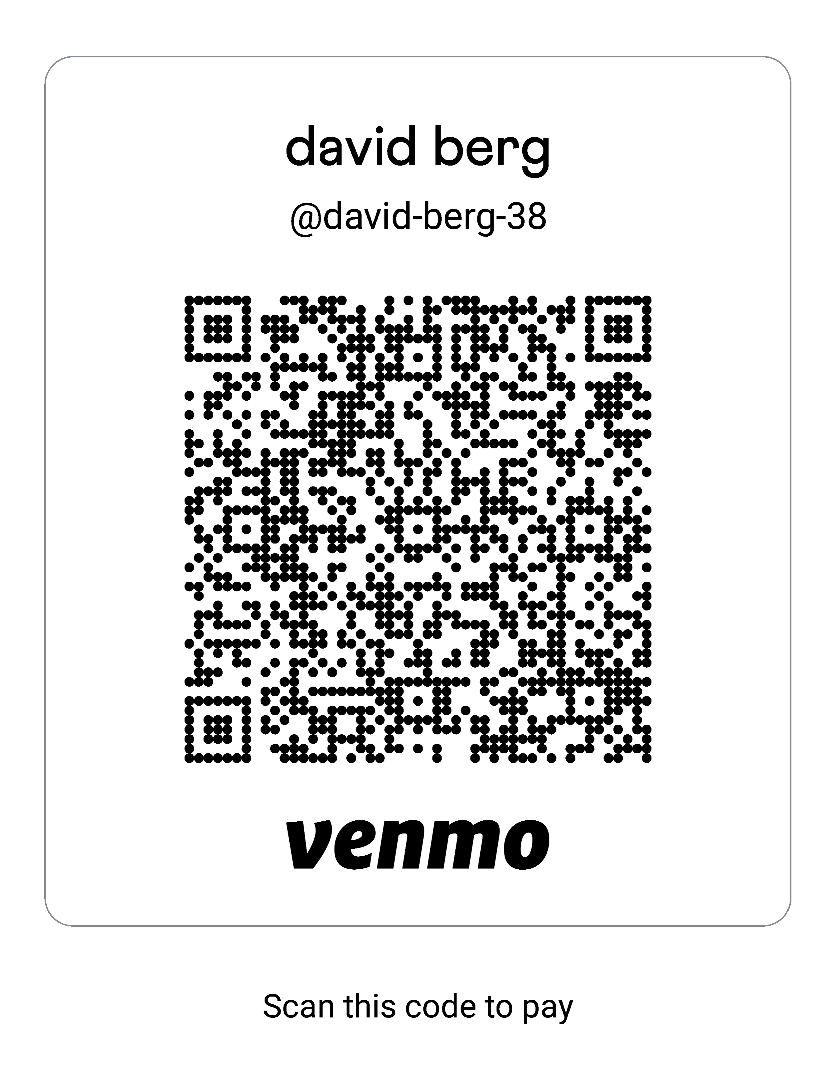 Venmo QR code for @david-berg-38